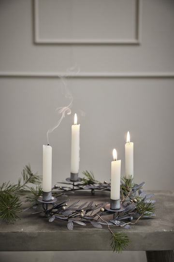 Mistlia adventsljusstake H7 cm. antikk grå