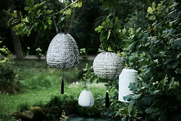 Lunaria solcellslykta D18 x H33 Vit