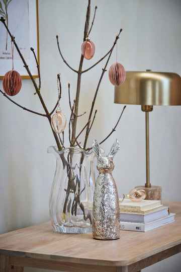 Feven påskdekoration H7 cm. rosa glas