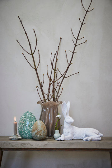 Dehmira vas H7,2 cm. dammigt grönt keramik