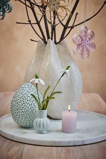 Dehmira vas H7,2 cm. dammigt grönt keramik