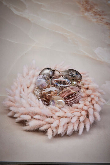 Feanne påskdekoration H7 cm. ljusrosa glas